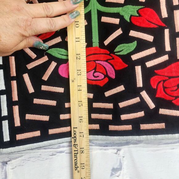 Herencia Collection Skirt Women Plus size 2X Embroidered Sin Mexican Floral Rose - Picture 5 of 11